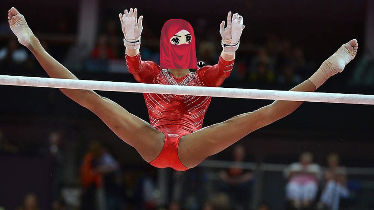 Gymnast uneven bars