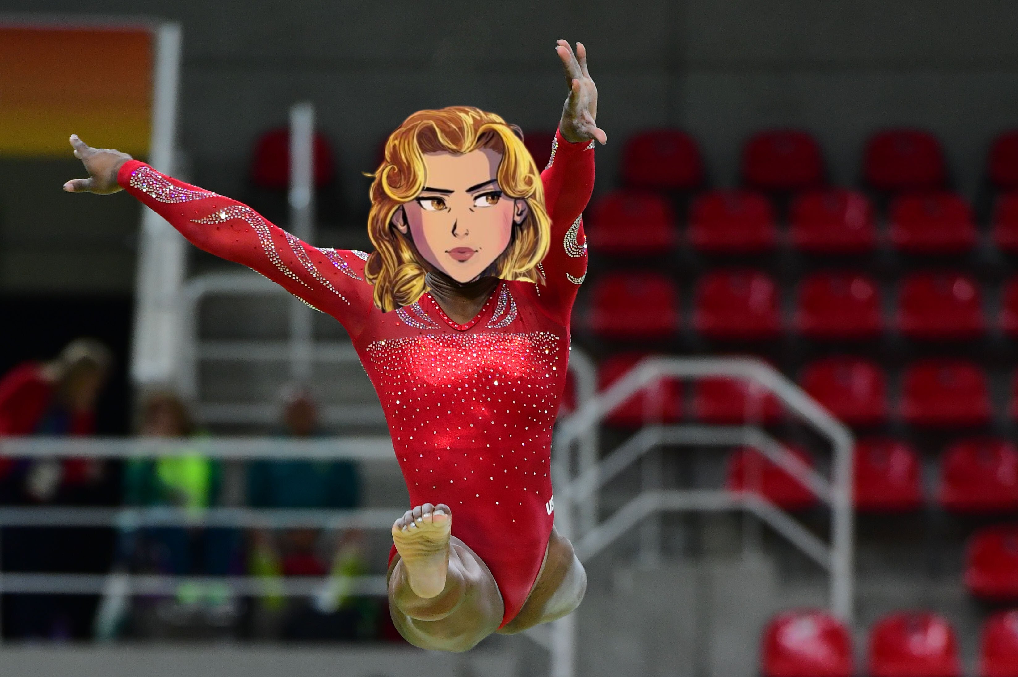 Gymnast airborne